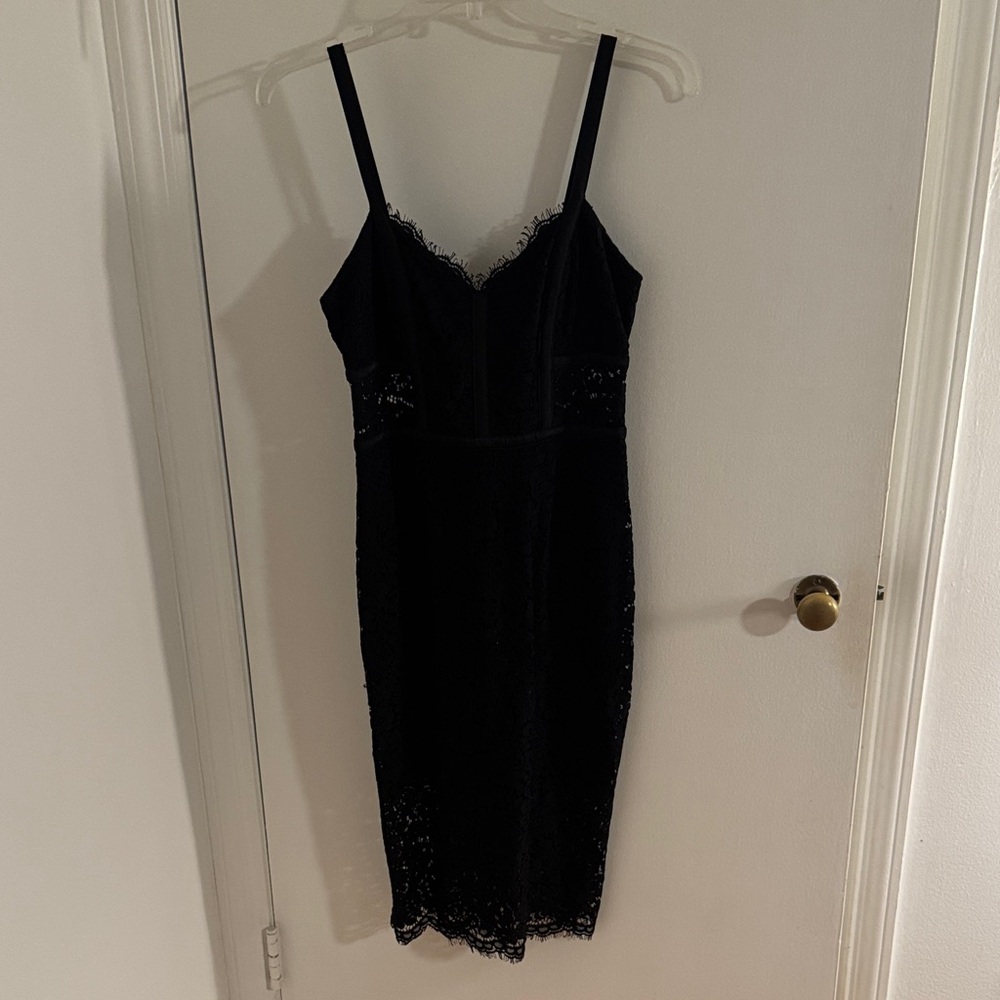 Express Black Lace Midi Dress